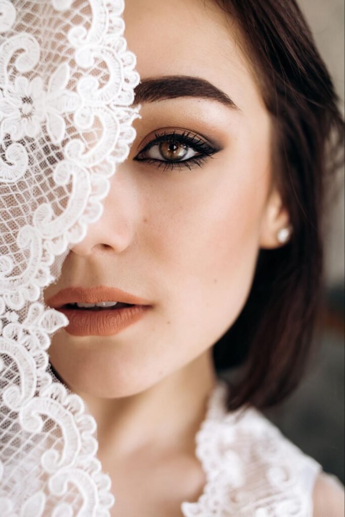 Woman with a bridal makeup